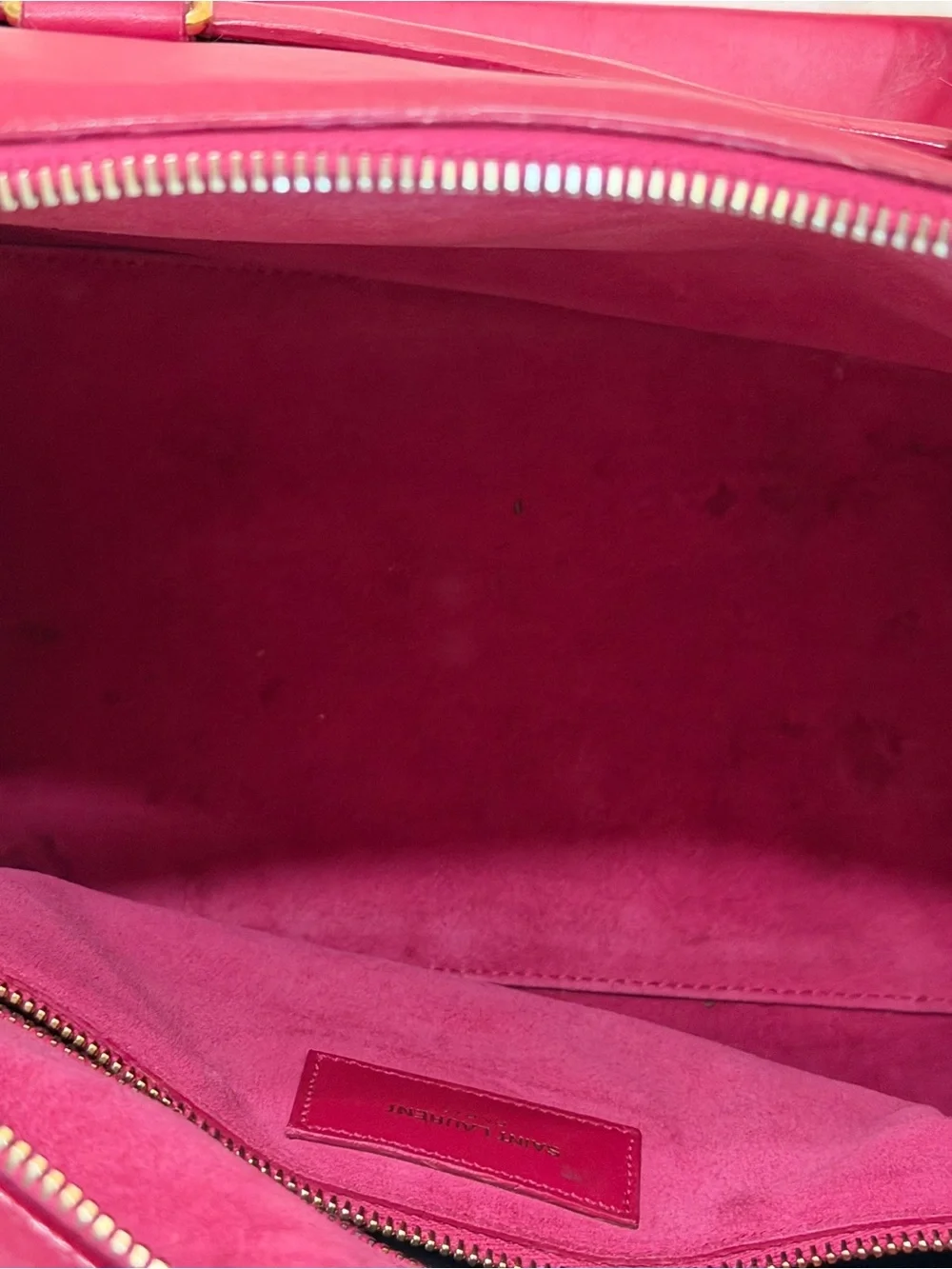Saint Laurent Fuchsia Leather Satchel
